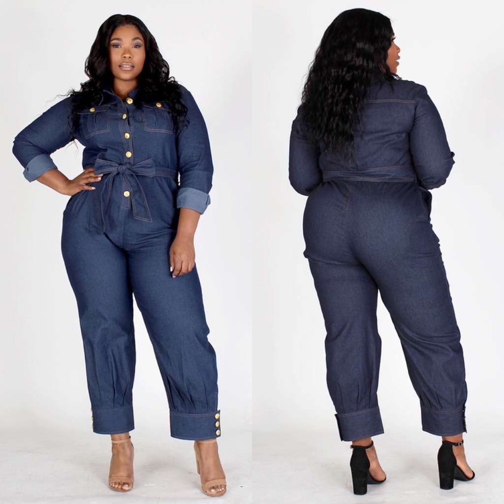Last 1plus Gold Button Detail Jumpsuit